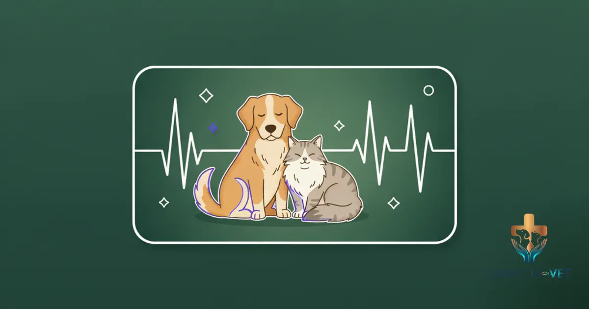 Médico veterinário acompanhando paciente remotamente via tablet com dados clínicos
